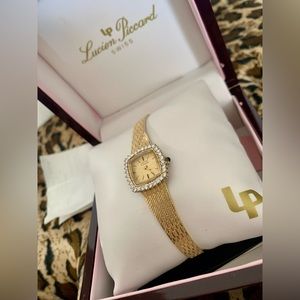 Vintage Lucien Piccard 14k Gold Diamond Watch